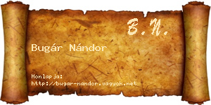 Bugár Nándor névjegykártya