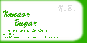 nandor bugar business card