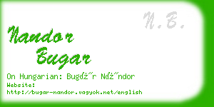 nandor bugar business card